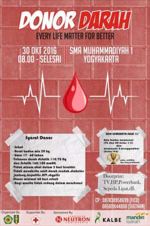Donor Darah di SMA Muhammadiyah I Yogyakarta