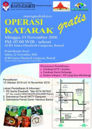 RS Santa Elisabeth mengadakan Operasi Katarak Gratis