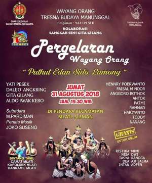 Pagelaran Wayang Orang "Puthut Edan Sido Lamong&rdquo;