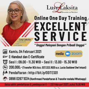 Lusy Laksita Online One Day Training - Excellent Service