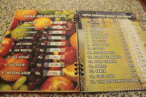 Daftar menu 