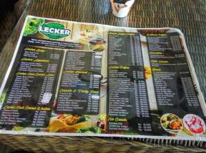 menu di lecker coffee and resto