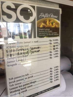 Menu di Warung Sojam