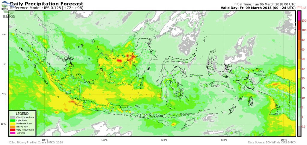 BMKG: 7-10 Maret 2018, Potensi Hujan Lebat Meningkat