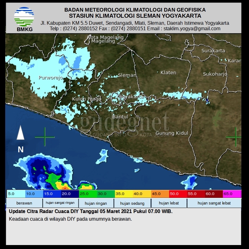 Hari Ini Jogja Berawan dengan Potensi Hujan Lebat