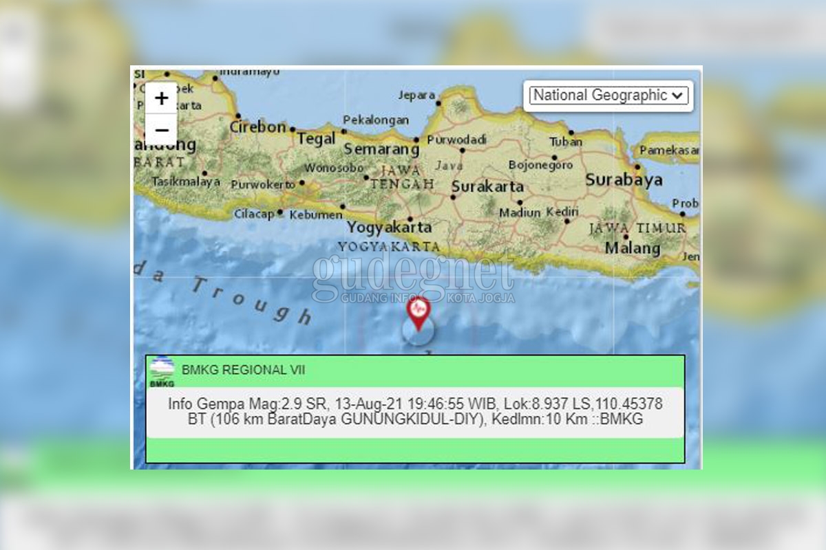 Bantul dan Gunungkidul Digetarkan Gempa Bumi Hari Ini